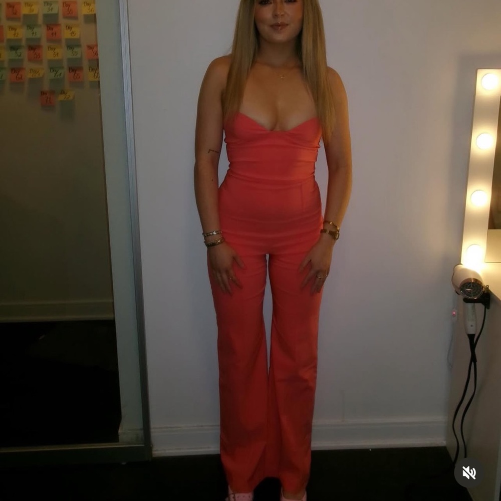 Vibrant Pink Wide-Leg Jumpsuit with Spaghetti Straps